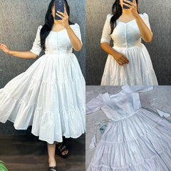 stylish cotton midi hakoba dress for women