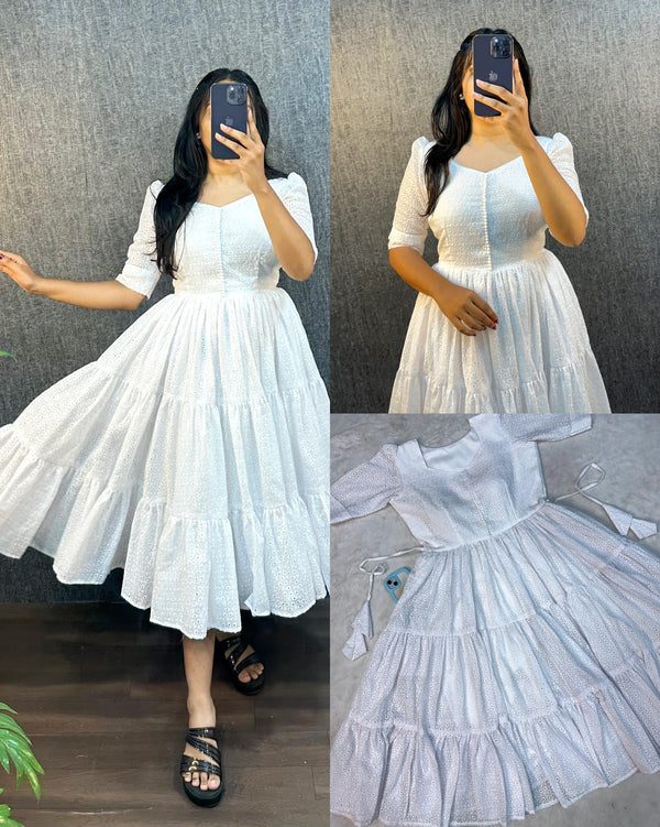 stylish cotton midi hakoba dress for women