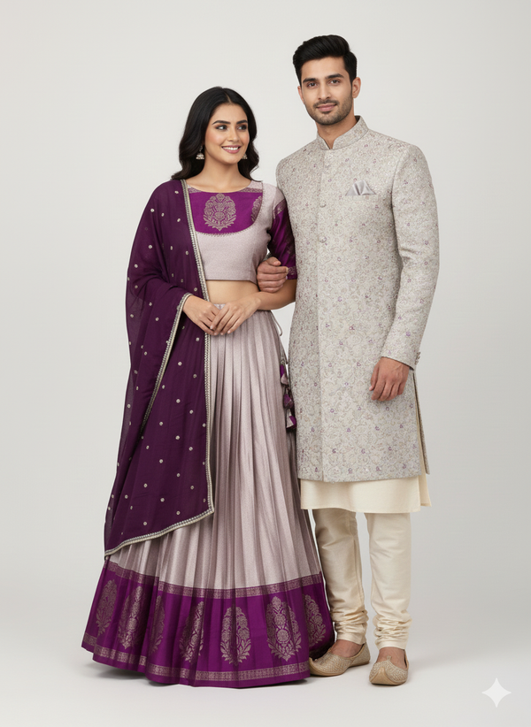 South Indian Pattu Half Saree | Festive Kanjivaram Silk Lehenga Choli – Stitched