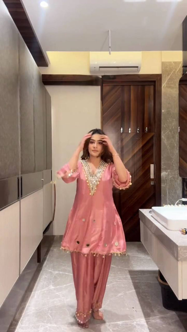 Mirriva Festive Sharara Set – Rich Moss Fabric & Stunning Design