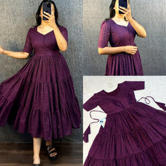 stylish cotton midi hakoba dress for women