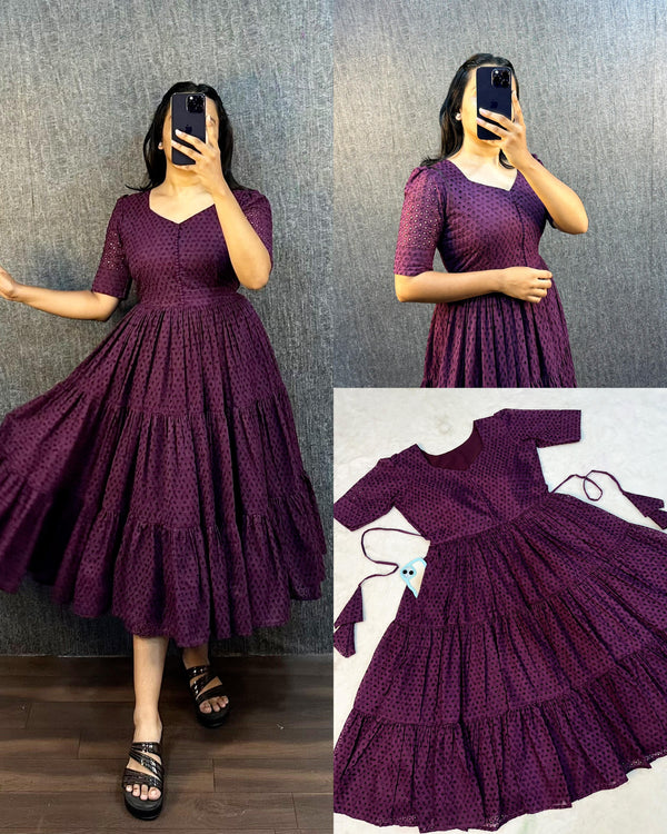 stylish cotton midi hakoba dress for women