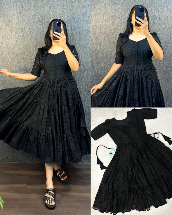 stylish cotton midi hakoba dress for women