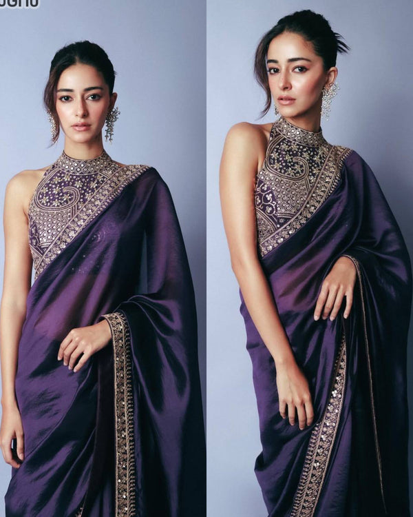 Ananya pandey inspired soft jimmy chu saree