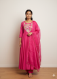 Festive Hot Pink Chanderi silk Anarkali Dress for Wedding & Party Wear