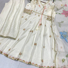 Designer indo western suit with plazzo pant and organza dupatta