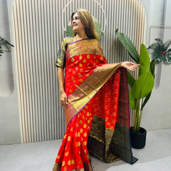 Zip & Go ready to wear 1 minute lichi silk saree gown