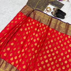 Zip & Go ready to wear 1 minute lichi silk saree gown