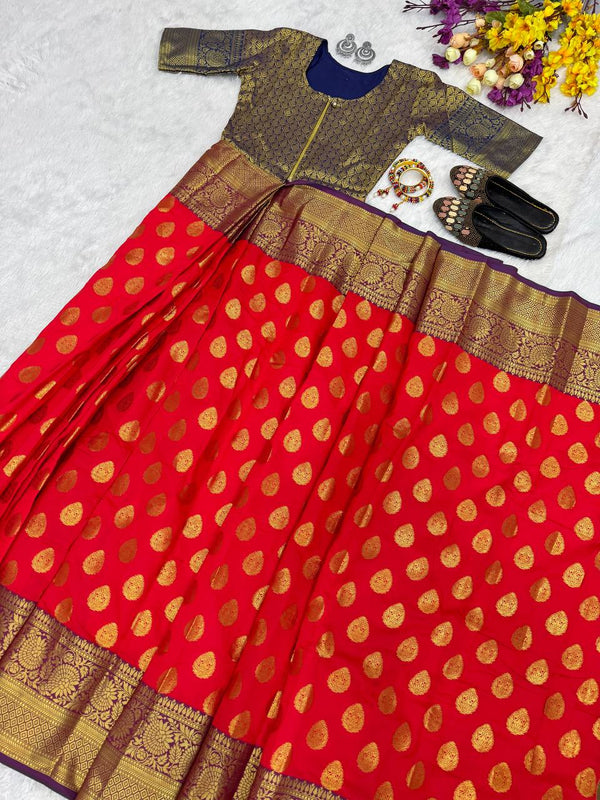 Zip & Go ready to wear 1 minute lichi silk saree gown