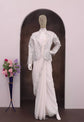 White Ready-to-Wear Heavy Rangoli Silk Saree with Embroidered Sequence Jacket (Koti) | 7 colours