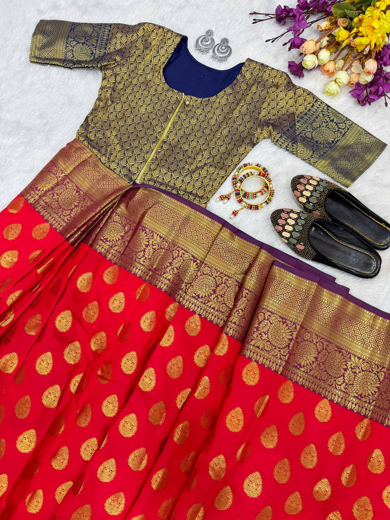 Zip & Go ready to wear 1 minute lichi silk saree gown