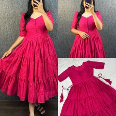 stylish cotton midi hakoba dress for women