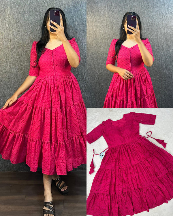 stylish cotton midi hakoba dress for women