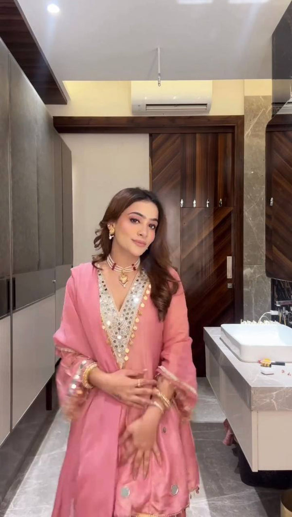 Mirriva Festive Sharara Set – Rich Moss Fabric & Stunning Design