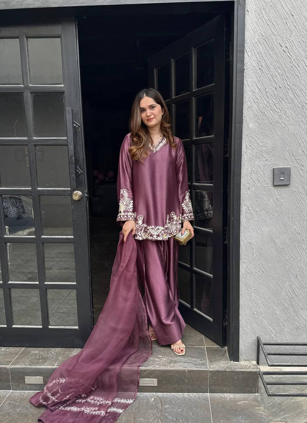 Crepe Luxe Elegance Farshi Ensemble