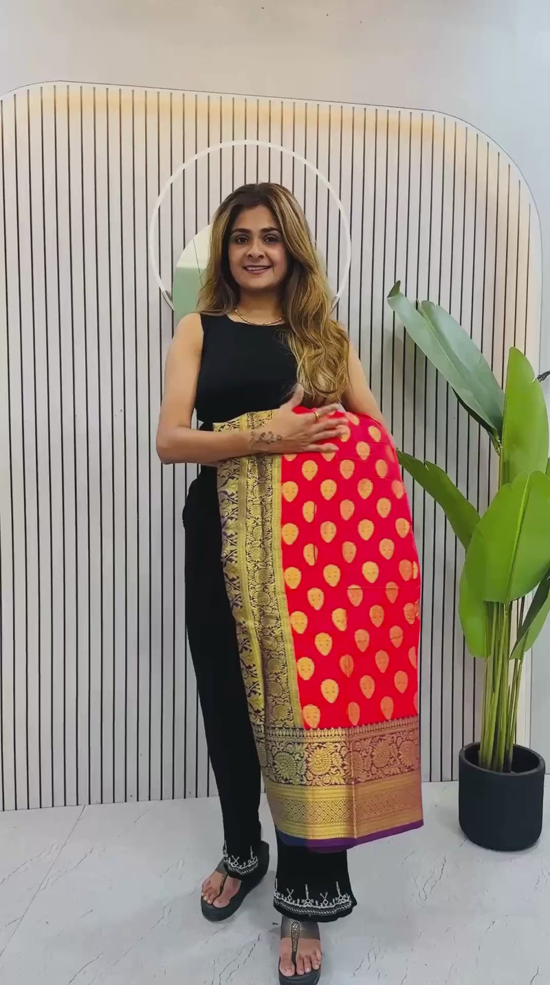 Zip & Go ready to wear 1 minute lichi silk saree gown