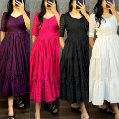 stylish cotton midi hakoba dress for women